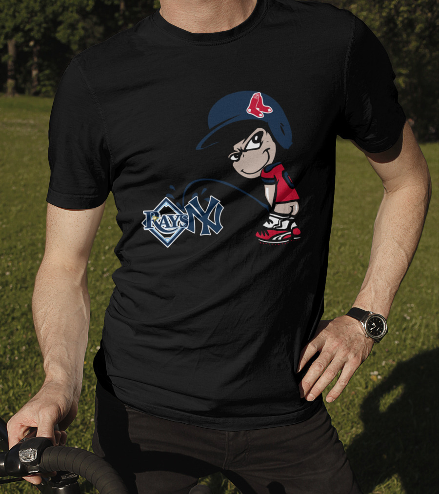 Boston Red Sox Rivalry Parody Yankees Rays Iconic Logos T-Shirt