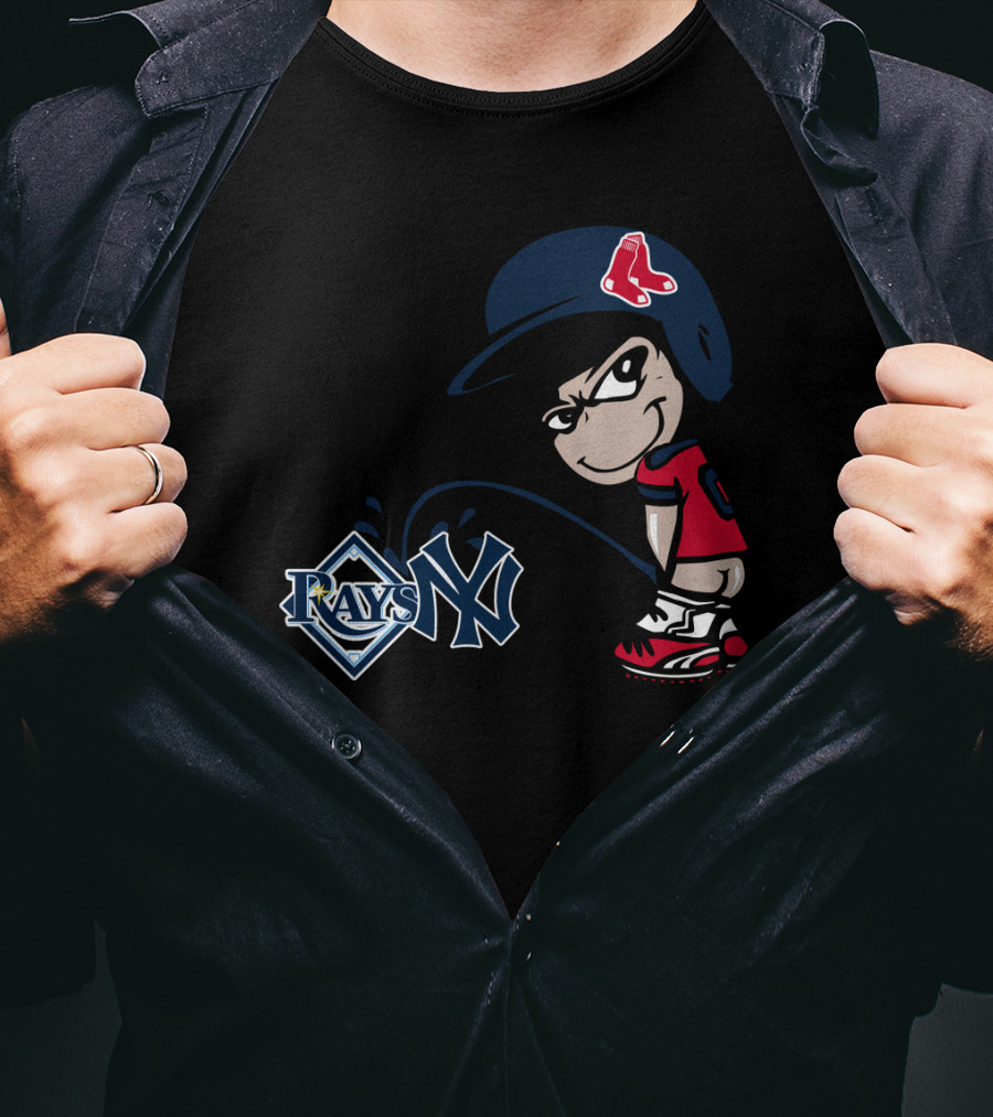 Boston Red Sox Rivalry Parody Yankees Rays Iconic Logos T-Shirt