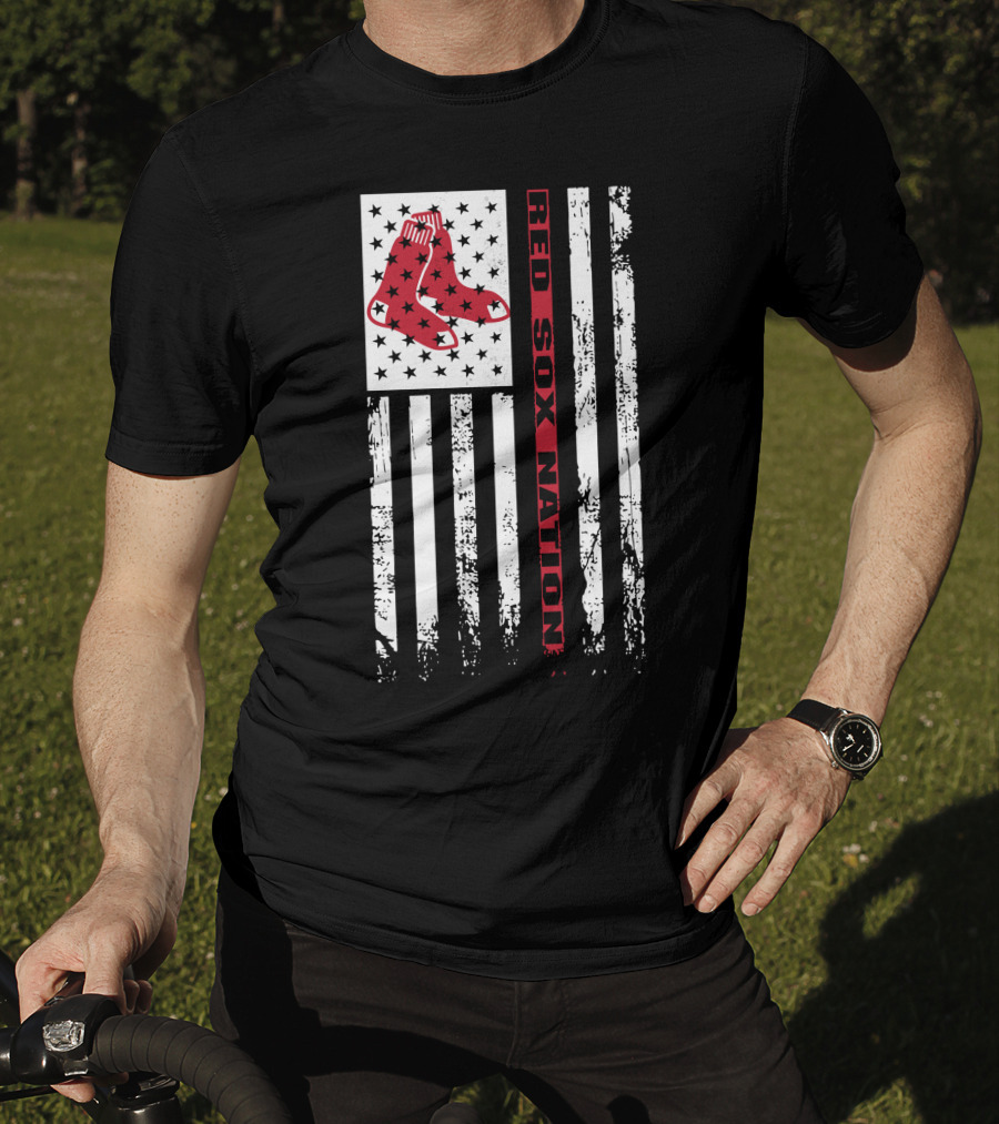 Red Sox Nation Boston Red Sox Stars And Stripes Flag T-Shirt