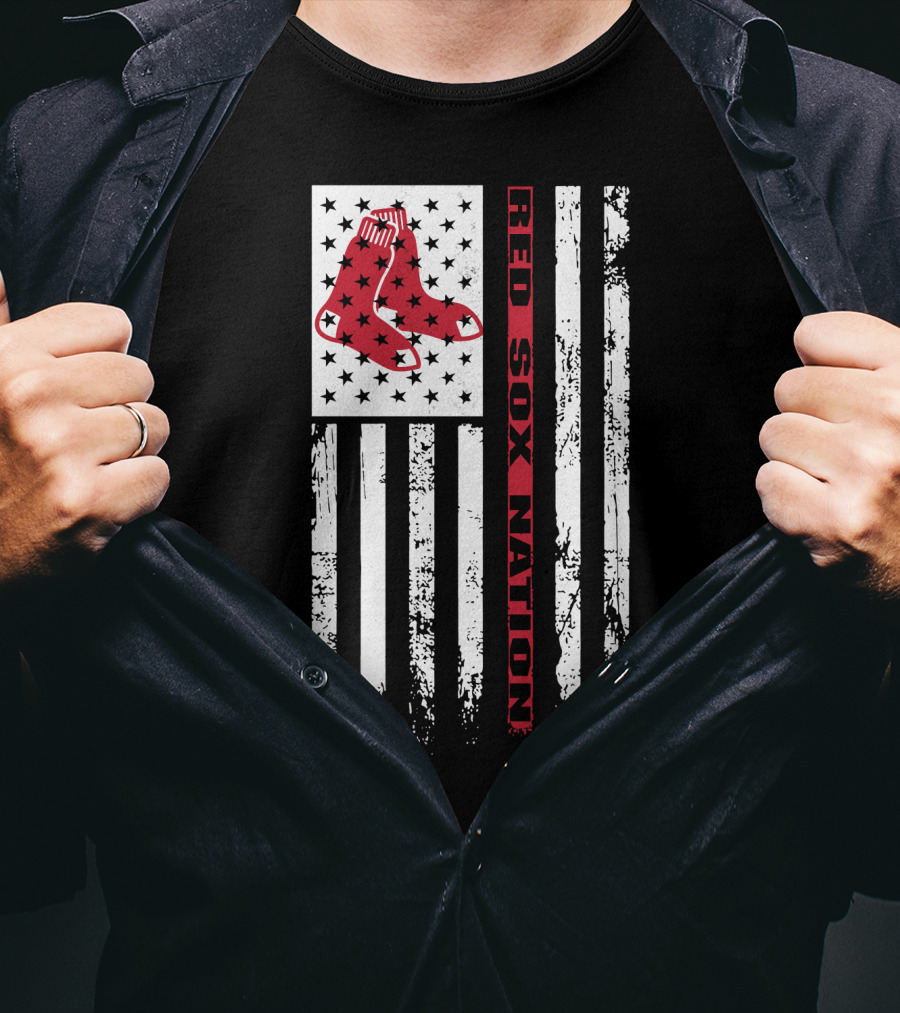 Red Sox Nation Boston Red Sox Stars And Stripes Flag T-Shirt