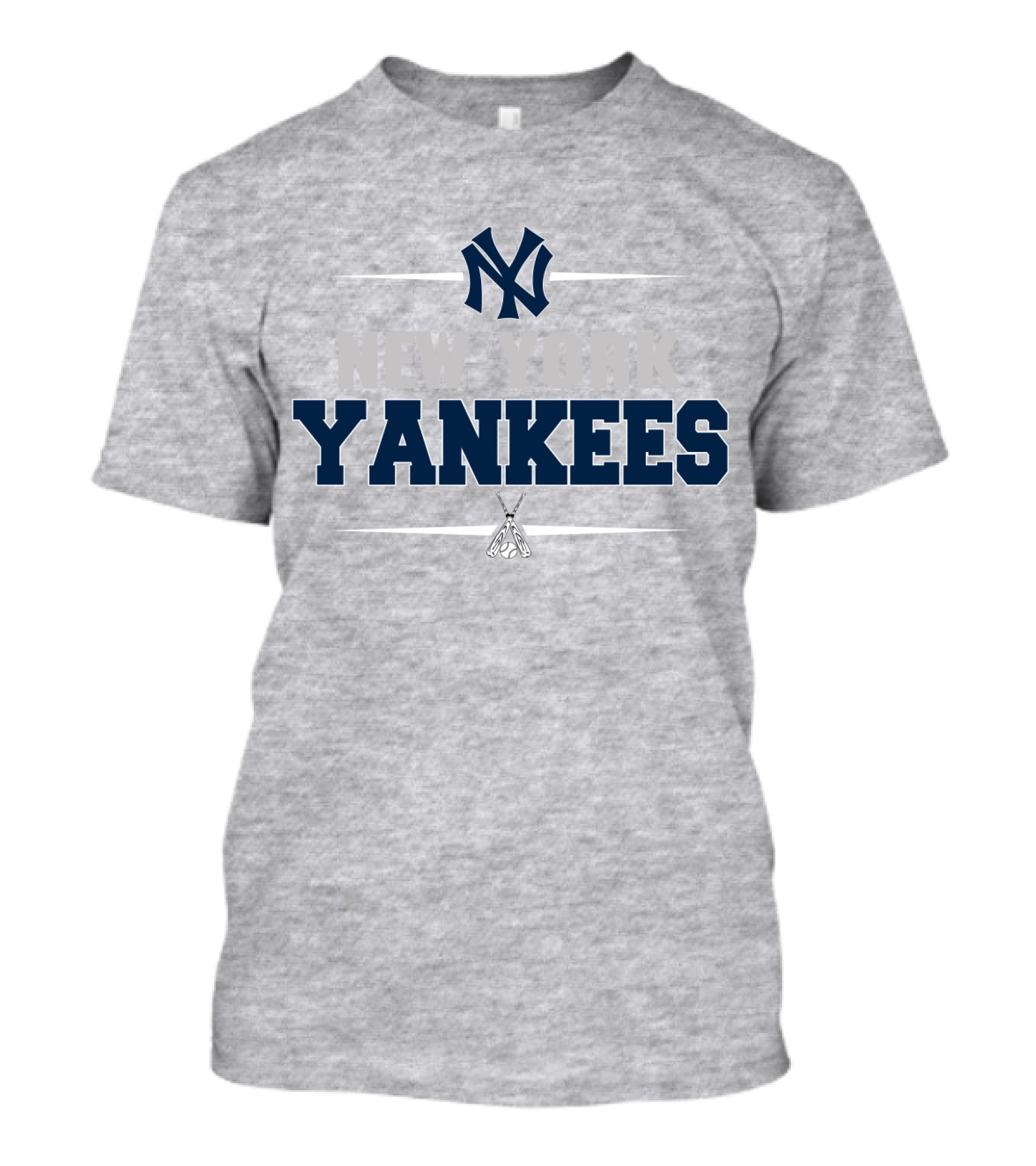 New York Yankees Ny Logo With Baseball Bats T-Shirt