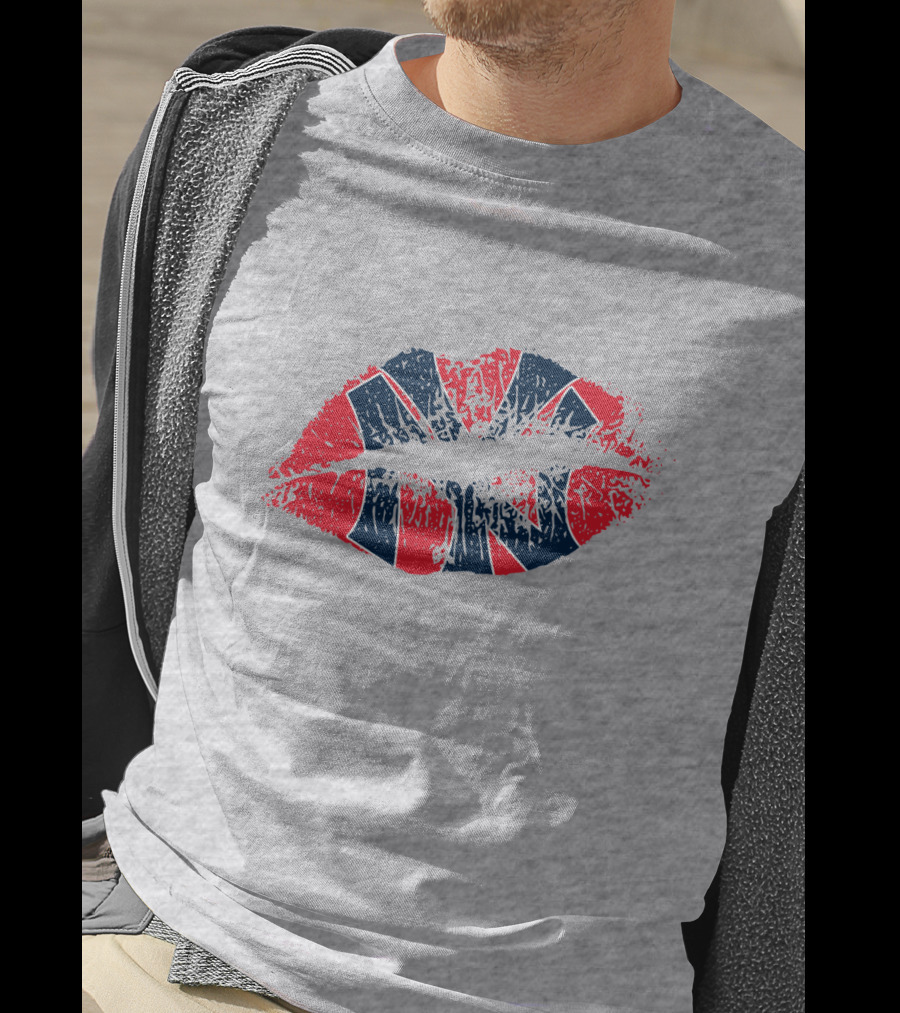 New York Yankees Lip Print Union Jack Flag Style T-Shirt