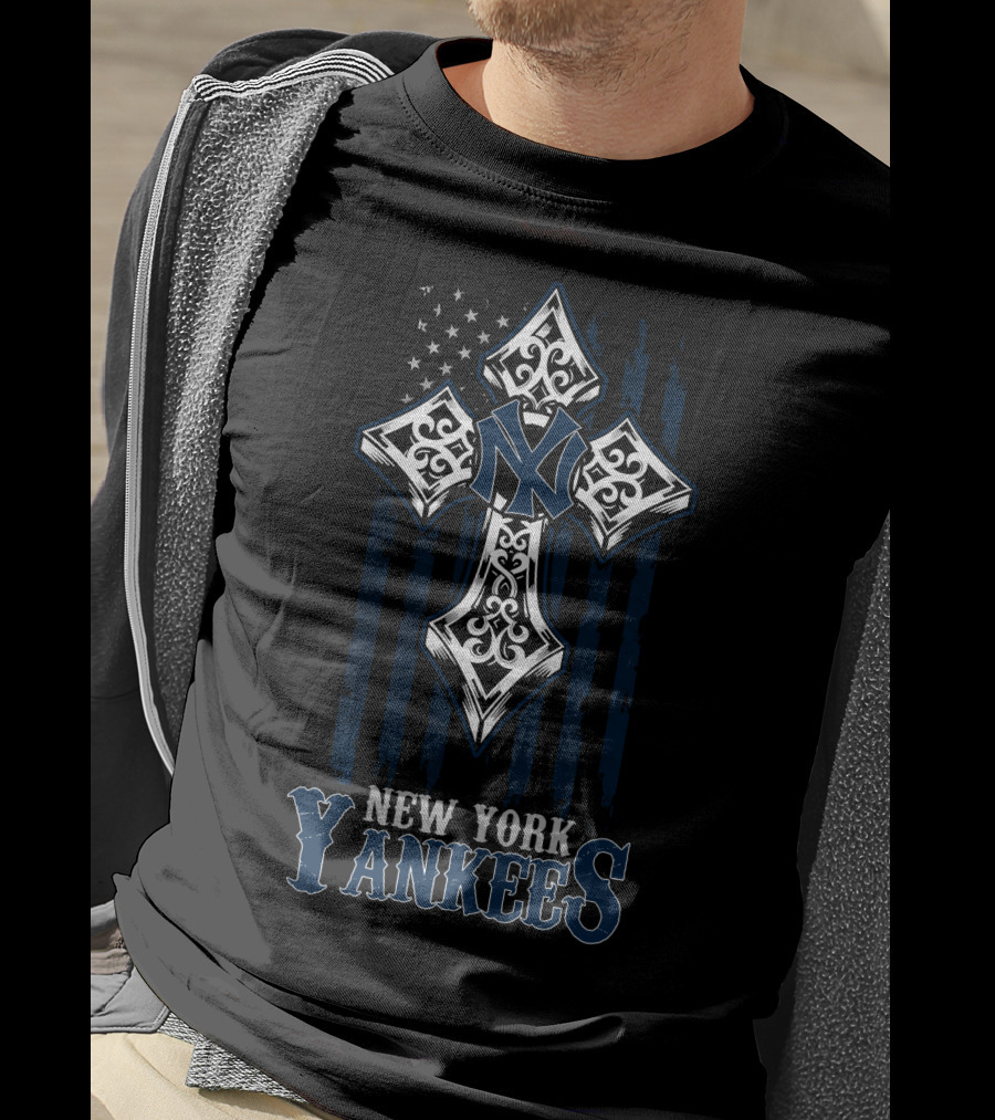 New York Yankees Cross Flag Icon With Stylized N T-Shirt