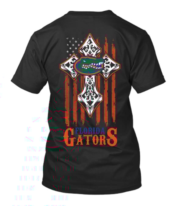 Florida Gators Cross American Flag Stars And Stripes T-Shirt