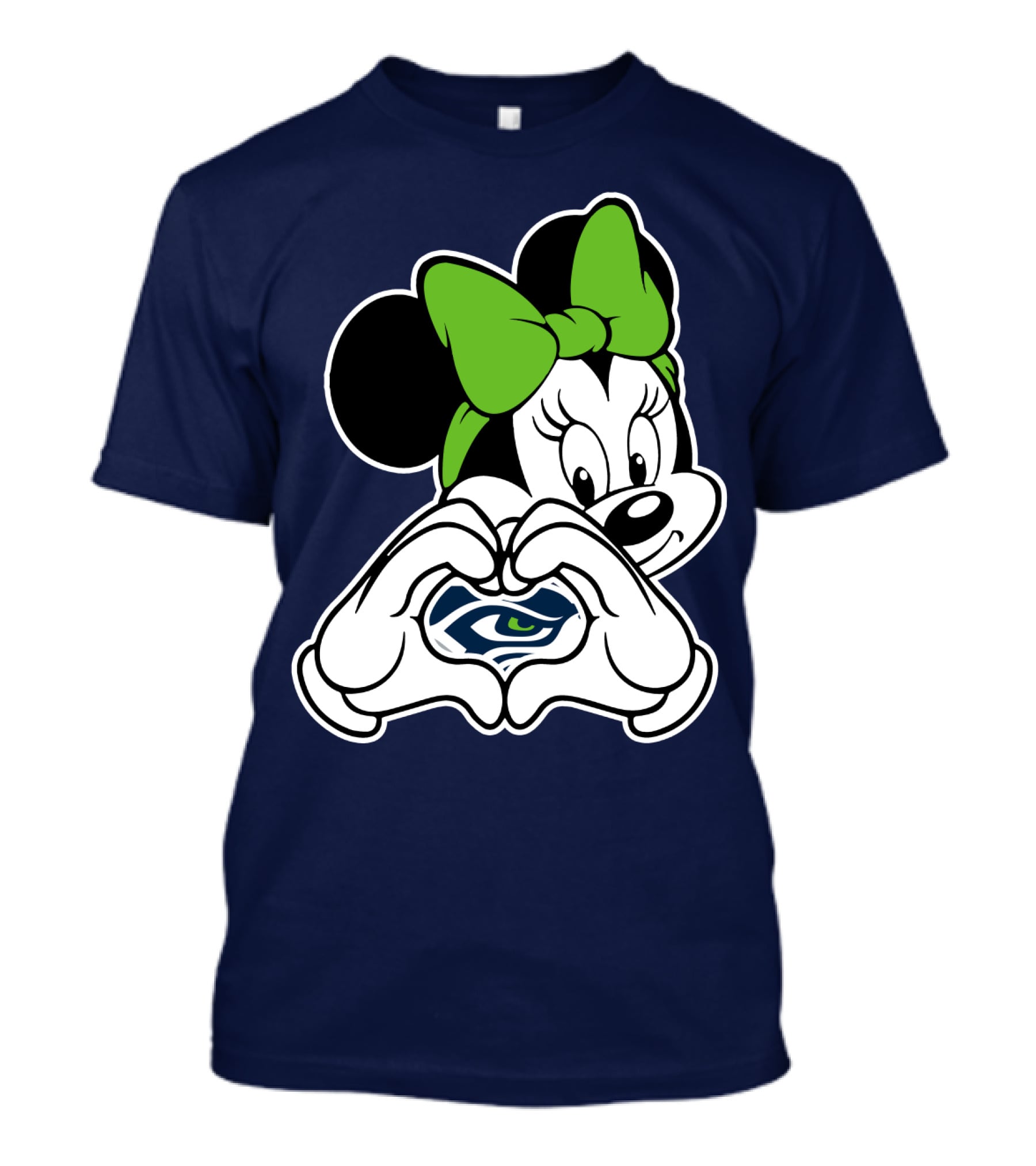 Minnie Mouse Heart Hands Seattle Seahawks T-Shirt