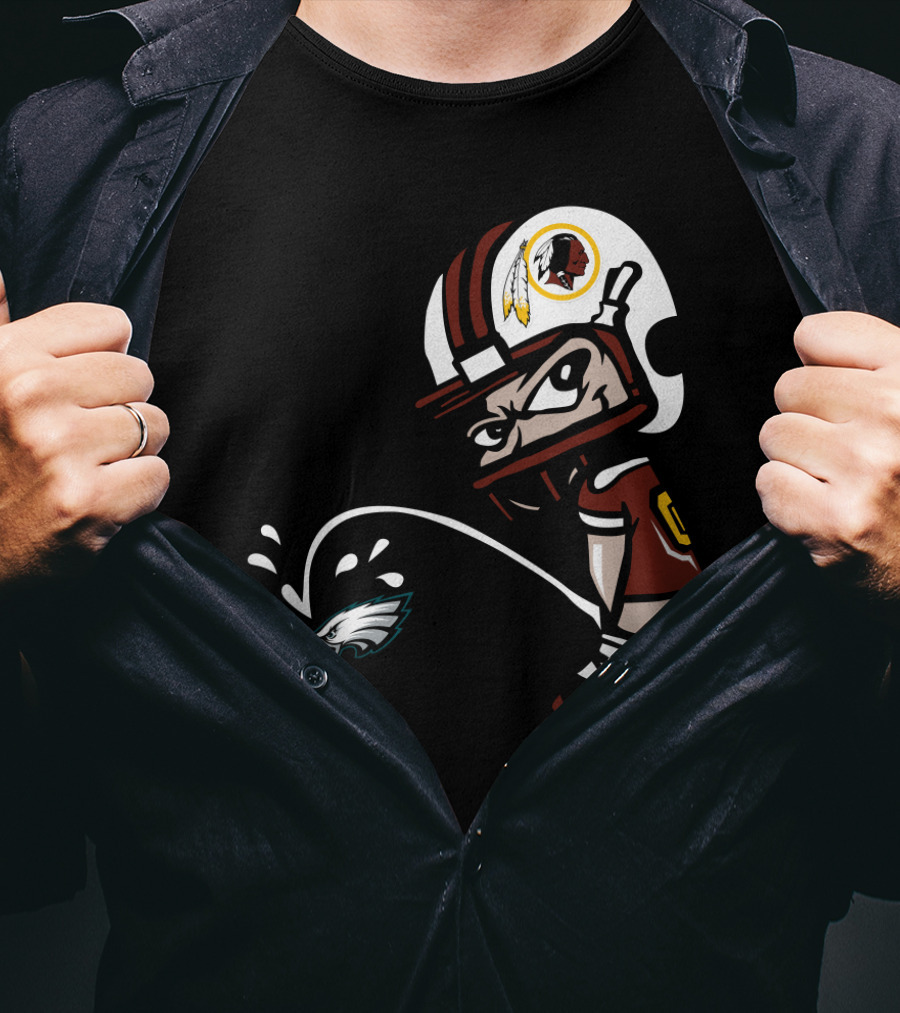 Washington Redskins Football Rivalry Titans Eagles Helmet T-Shirt