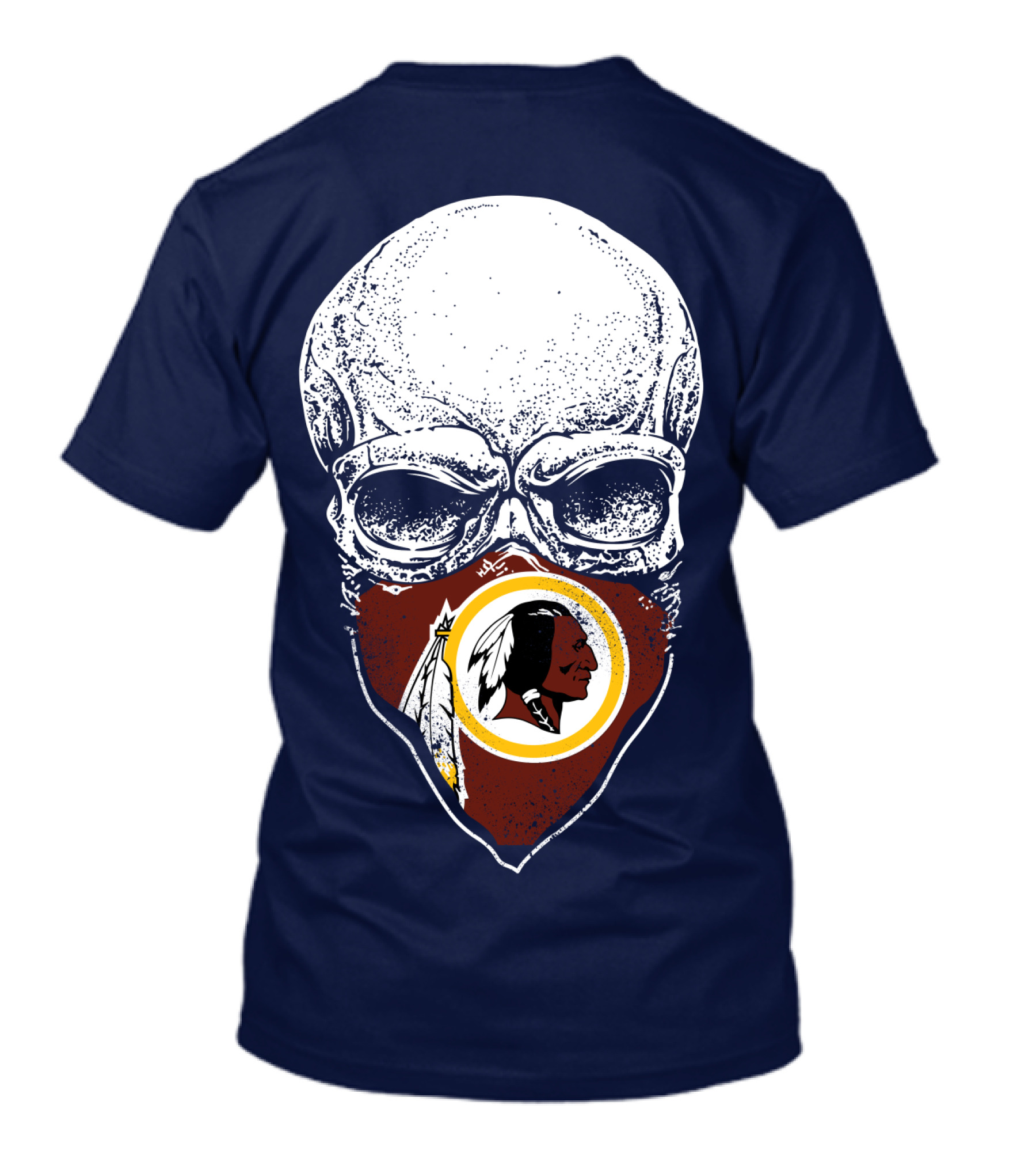 Skull With Washington Redskins Logo Bandana T-Shirt