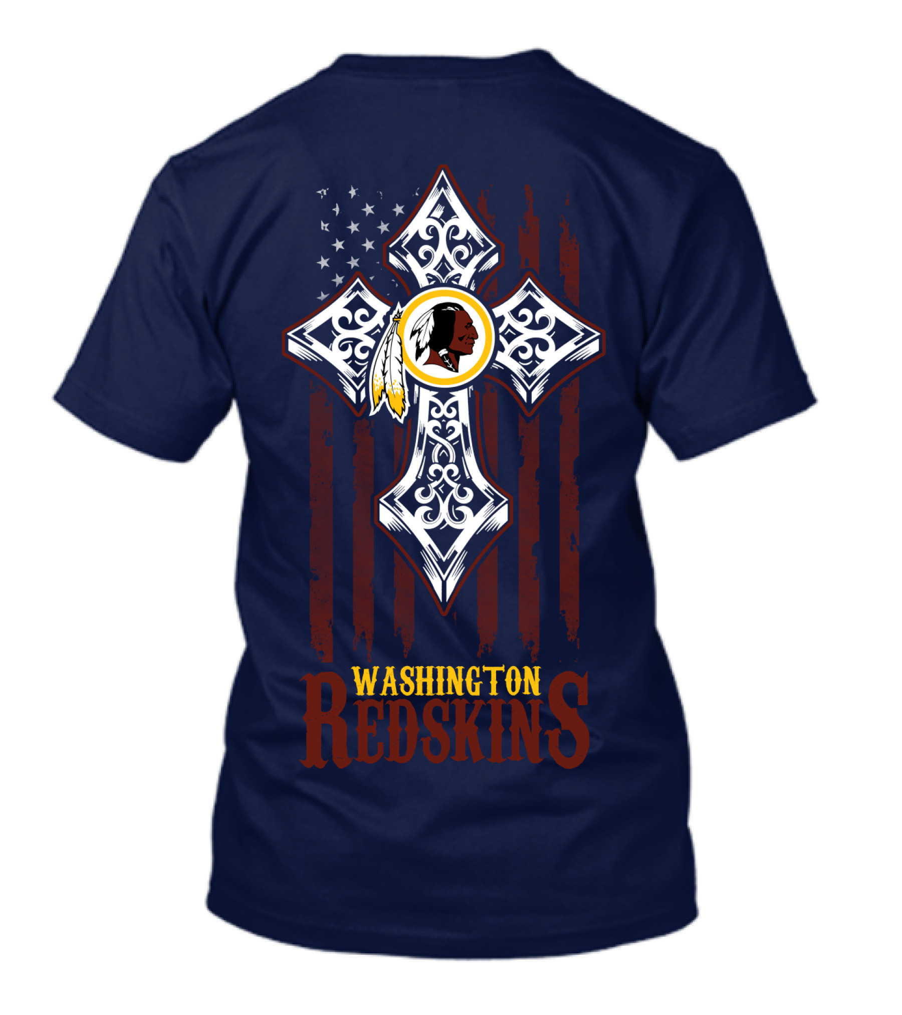 Washington Redskins Cross American Flag T-Shirt