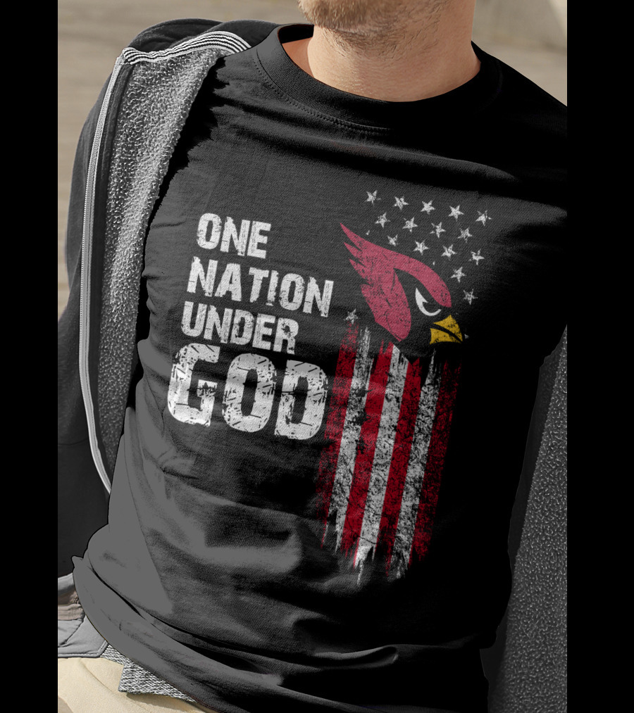 One Nation Under God Arizona Cardinals Flag T-Shirt