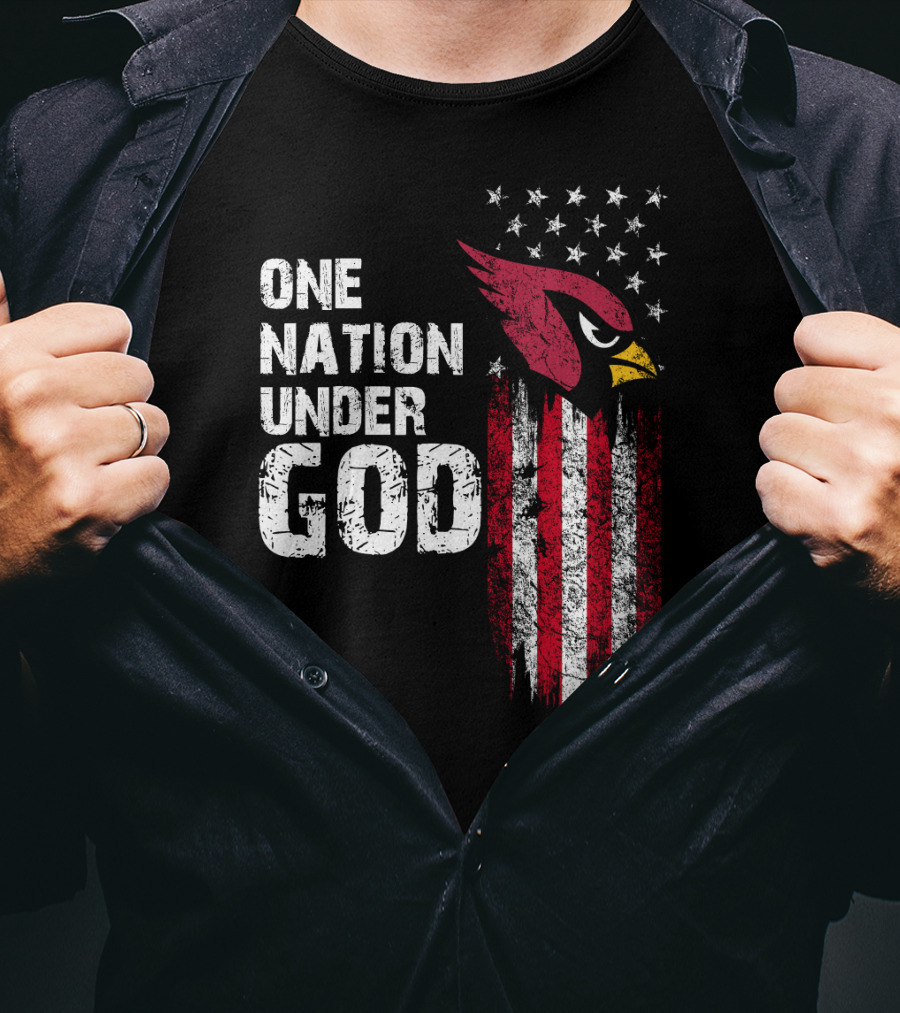 One Nation Under God Arizona Cardinals Flag T-Shirt