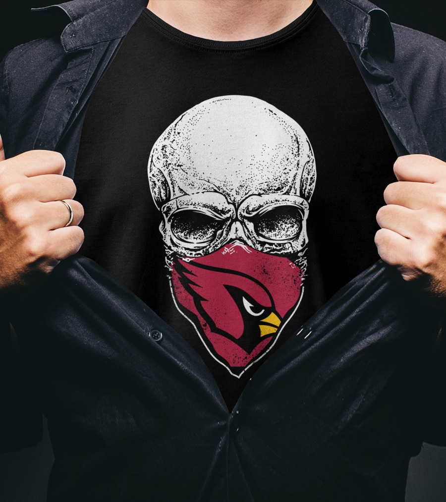 Arizona Cardinals Skull Bandana T-Shirt