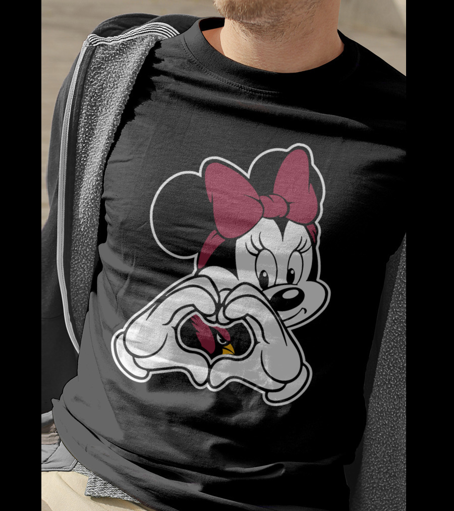 Minnie Heart Arizona Cardinals T-Shirt