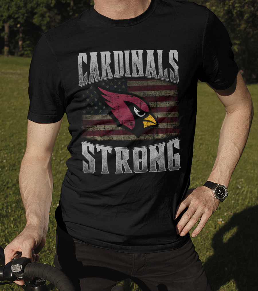 Cardinals Strong American Flag Fan Spirit T-Shirt