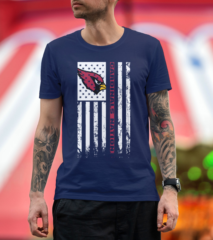 Cardinals Nation Flag Stars Stripes T-Shirt