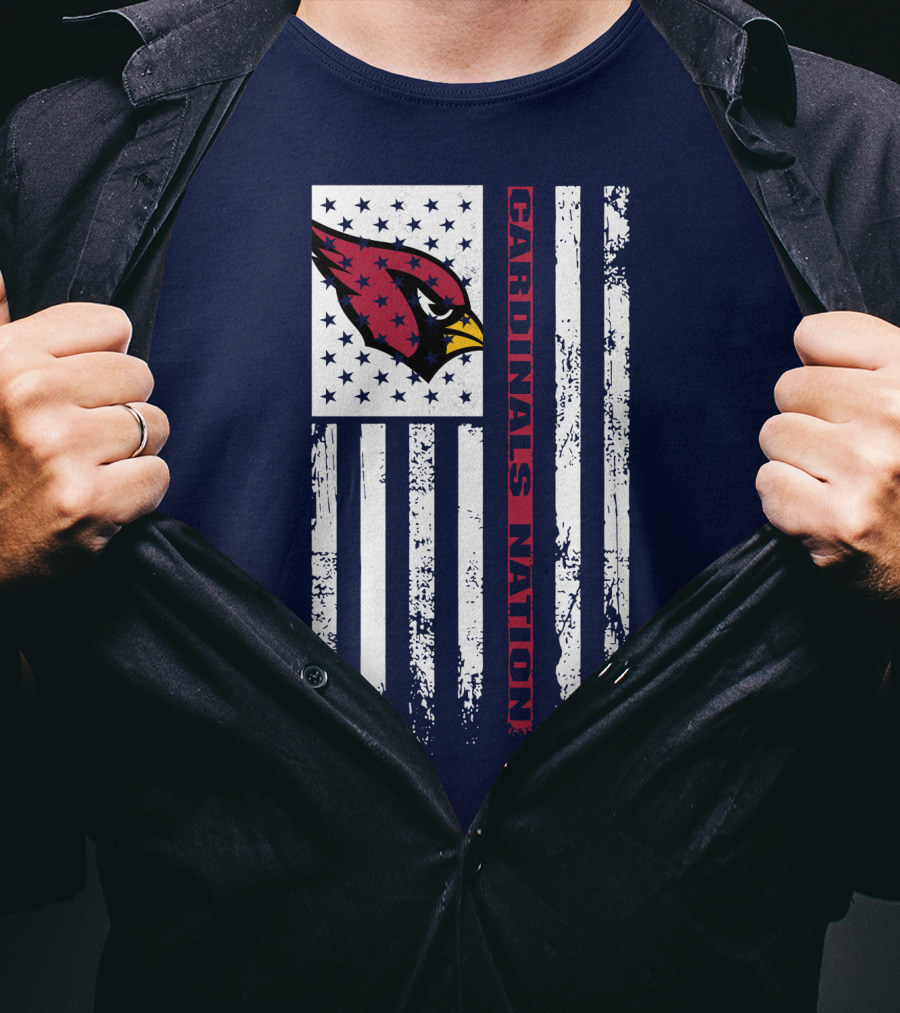 Cardinals Nation Flag Stars Stripes T-Shirt