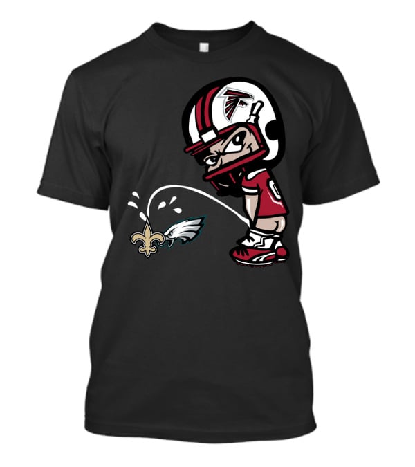 Atlanta Falcons Vs Saints Eagles Rivalry Humor Football Helmet Character T-Shirt