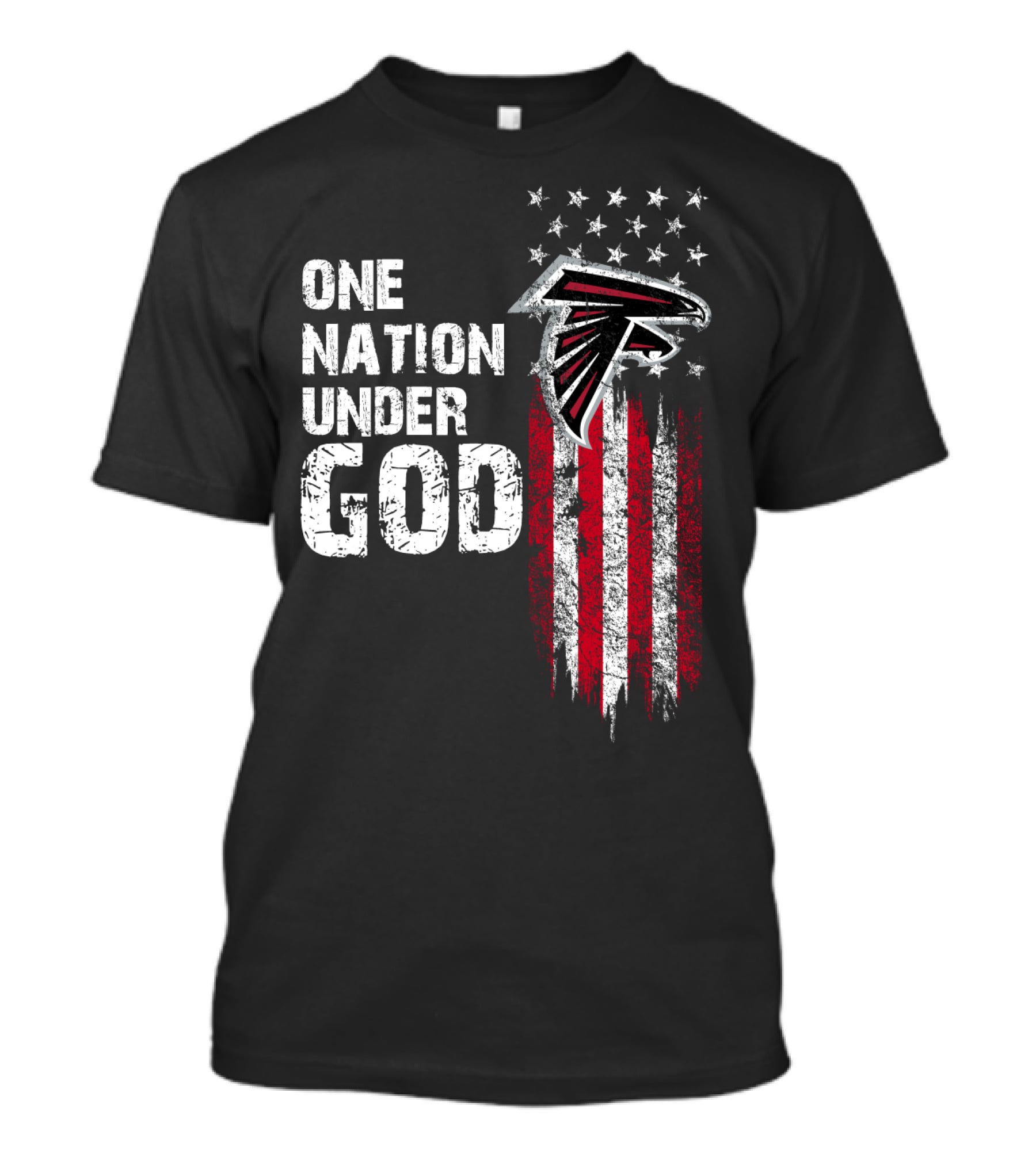One Nation Under God Atlanta Falcons Flag And Stars T-Shirt