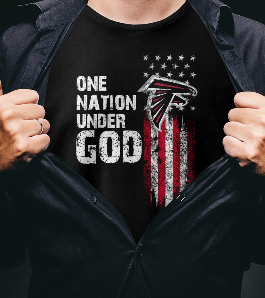 One Nation Under God Atlanta Falcons Flag And Stars T-Shirt