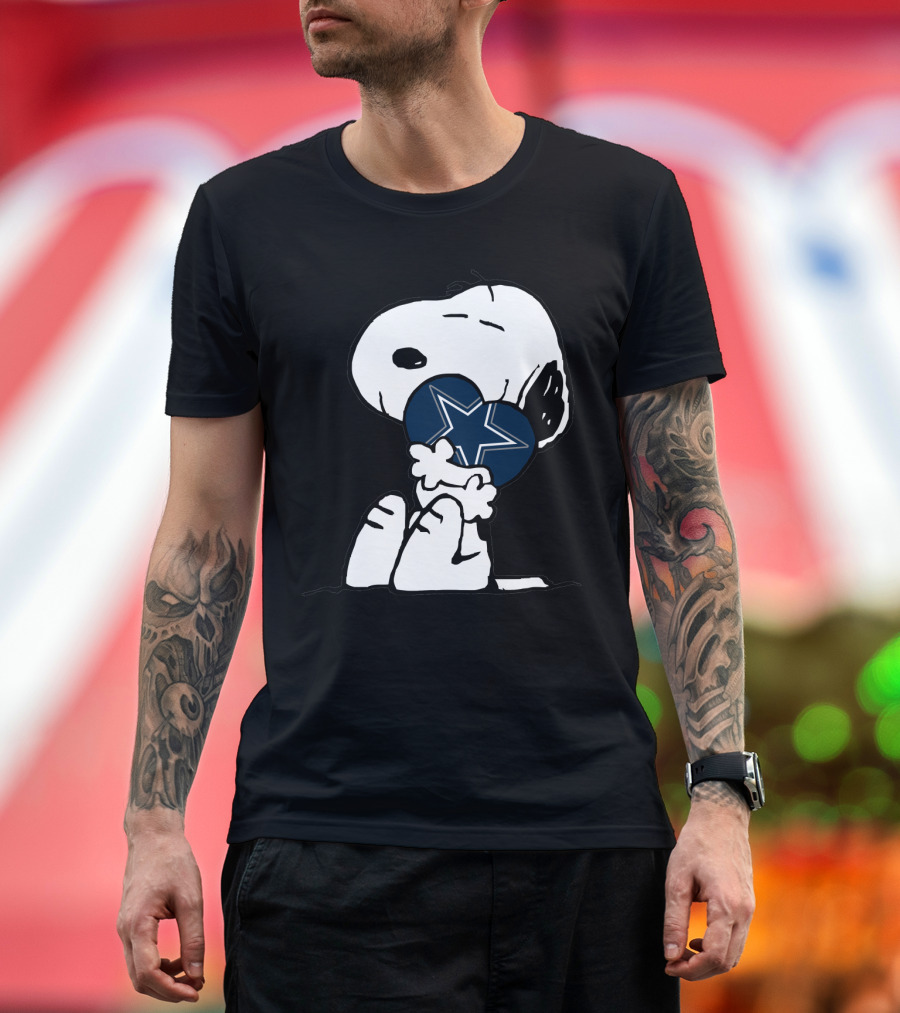 Cowboys Nation Snoopy With Heart-Shaped Dallas Star T-Shirt