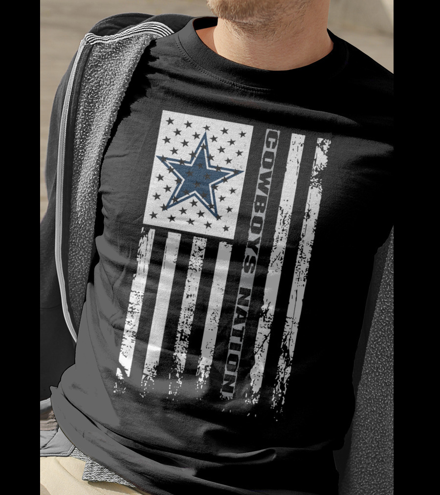 Cowboys Nation Dallas Cowboys Fans Flag Star T-Shirt