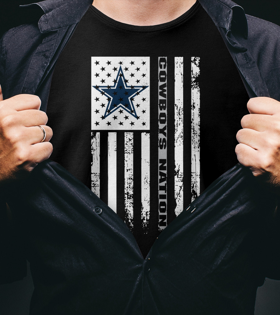 Cowboys Nation Dallas Cowboys Fans Flag Star T-Shirt