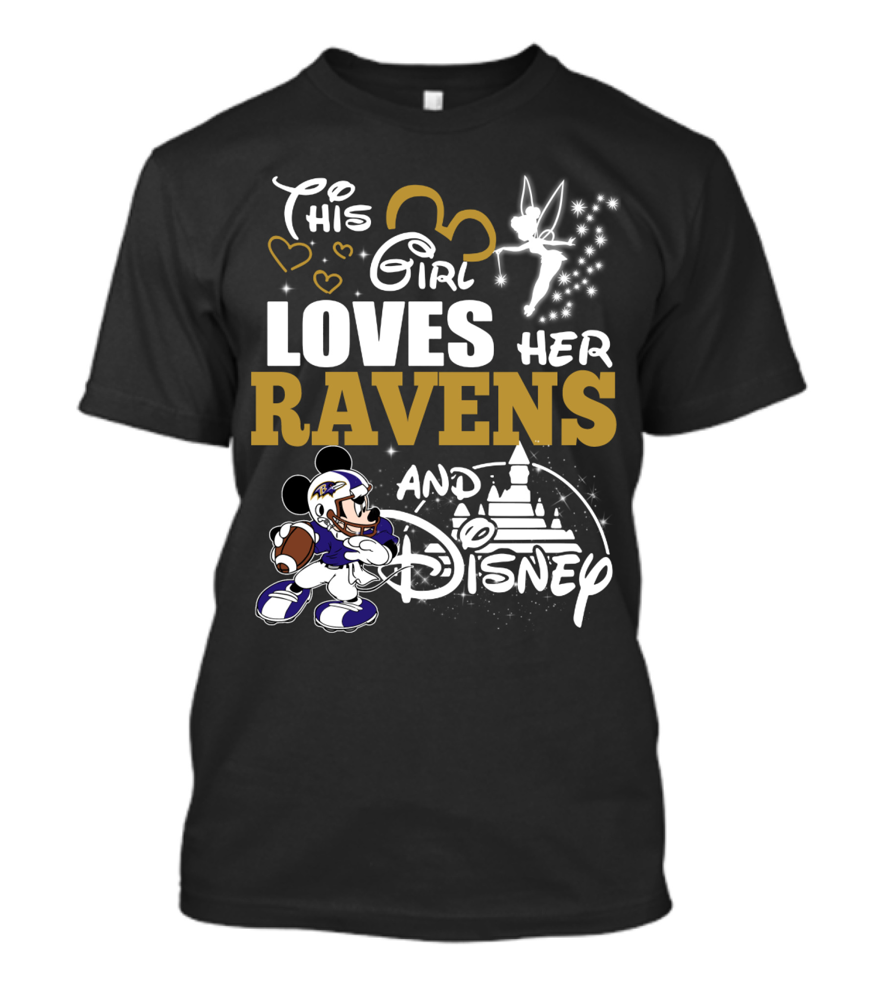 This Girl Loves Her Ravens And Disney T-Shirt