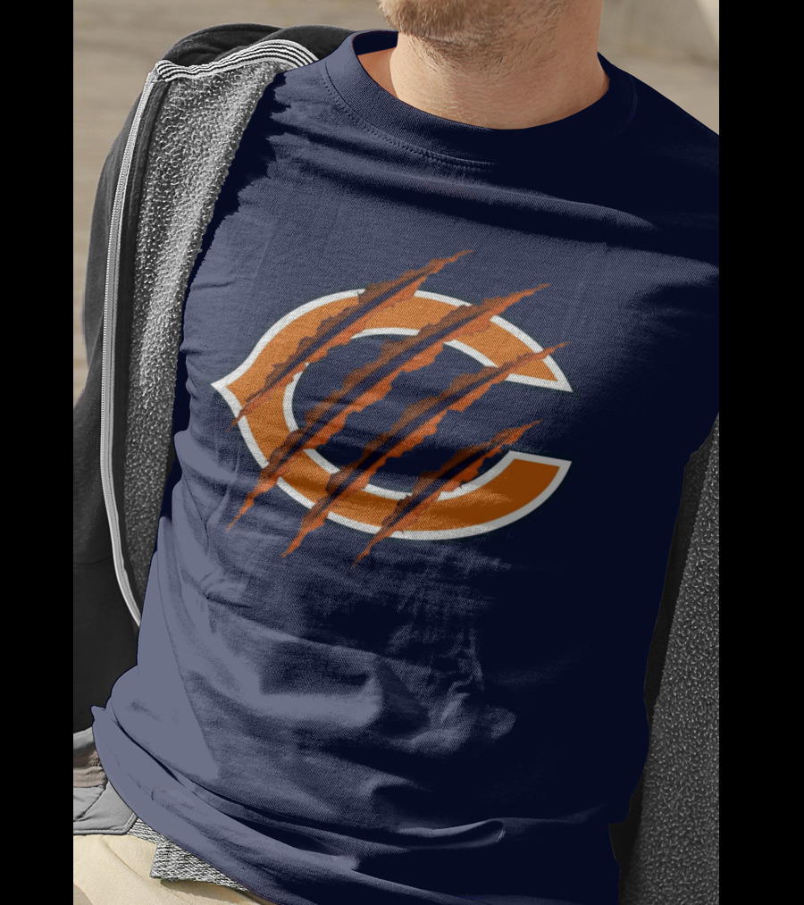 Chicago Bears Logo With Claw Marks T-Shirt