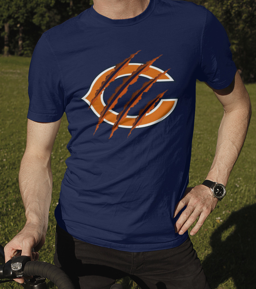 Chicago Bears Logo With Claw Marks T-Shirt