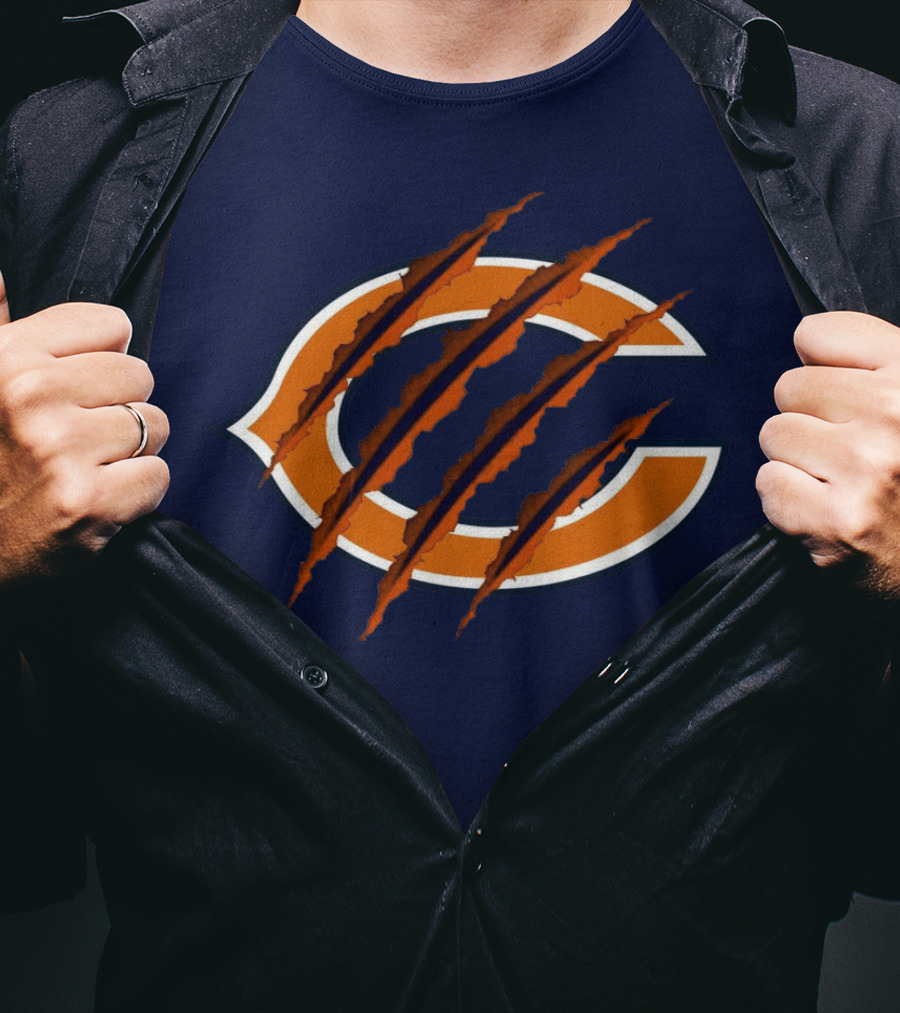 Chicago Bears Logo With Claw Marks T-Shirt