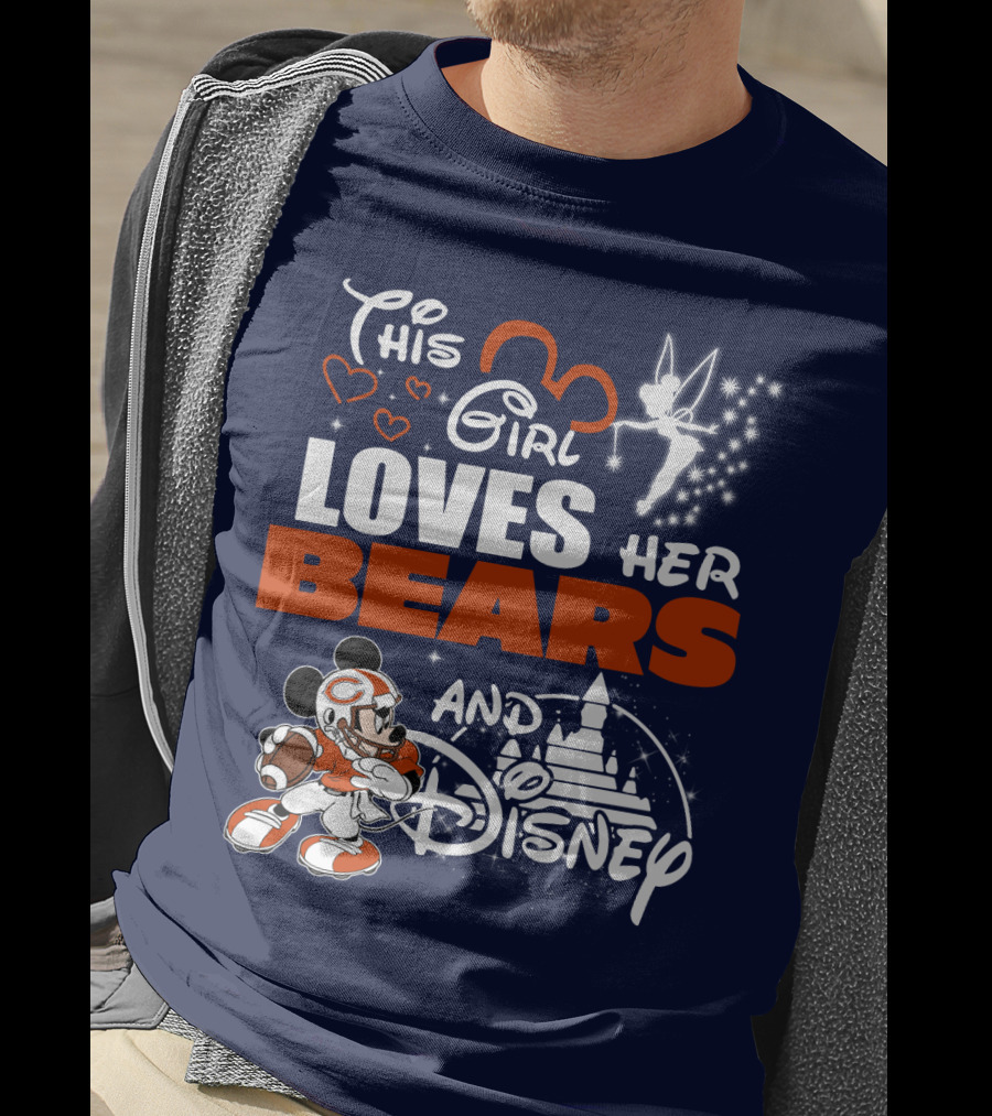 This Girl Loves Her Chicago Bears And Disney T-Shirt