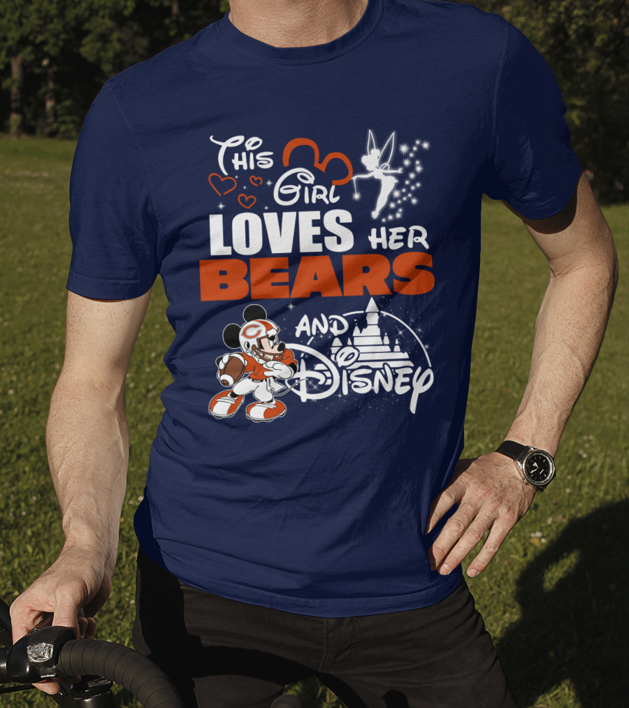 This Girl Loves Her Chicago Bears And Disney T-Shirt