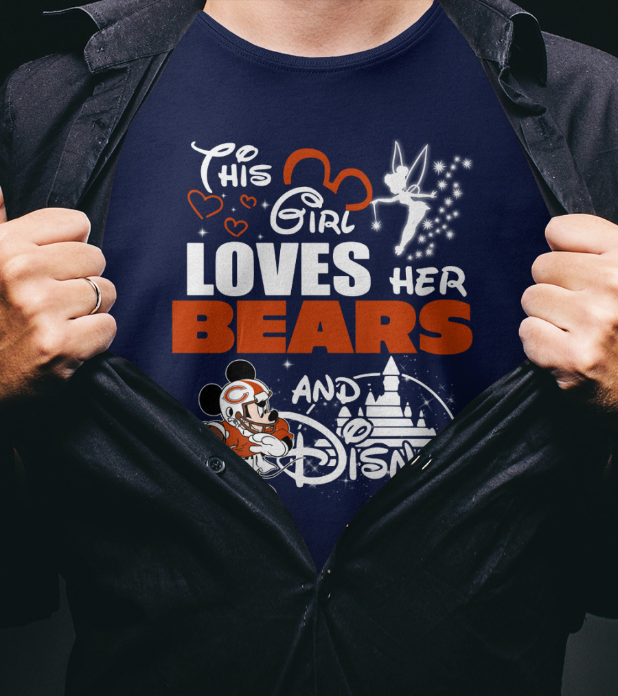 This Girl Loves Her Chicago Bears And Disney T-Shirt