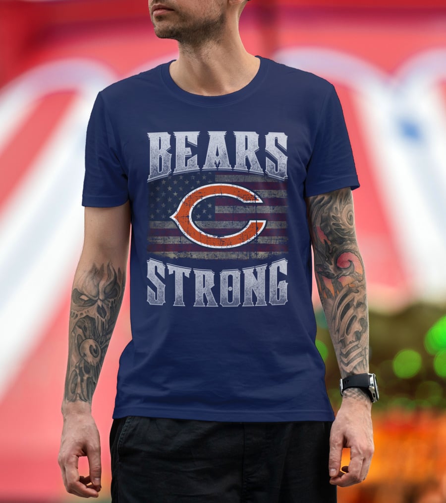 Bears Strong Chicago American Flag T-Shirt