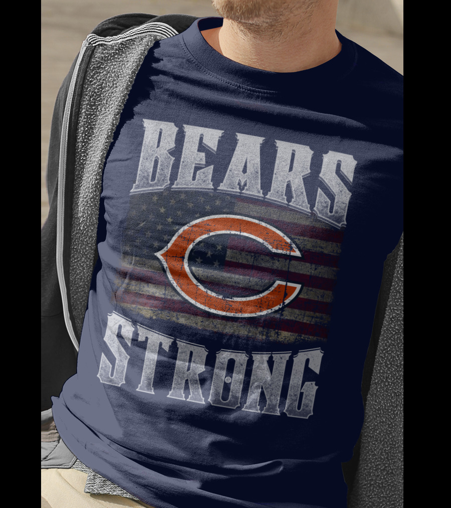 Bears Strong Chicago American Flag T-Shirt