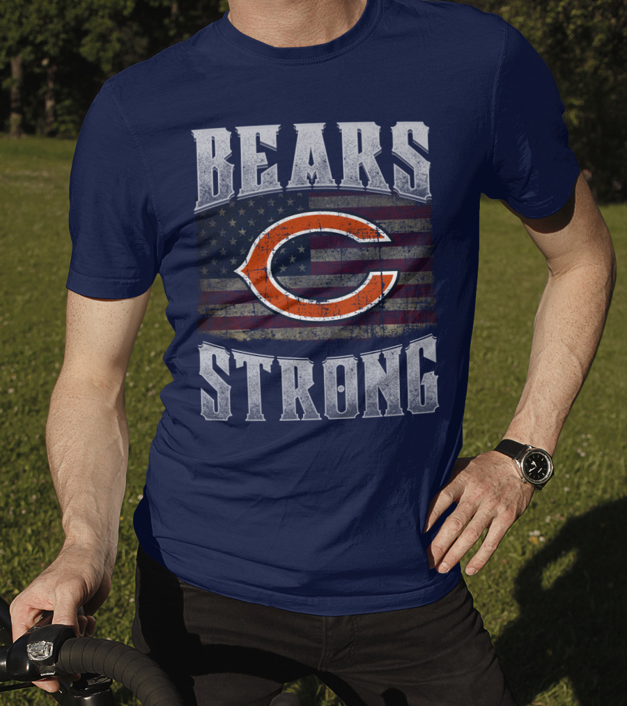 Bears Strong Chicago American Flag T-Shirt
