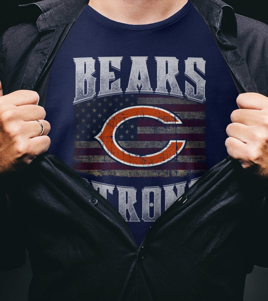 Bears Strong Chicago American Flag T-Shirt