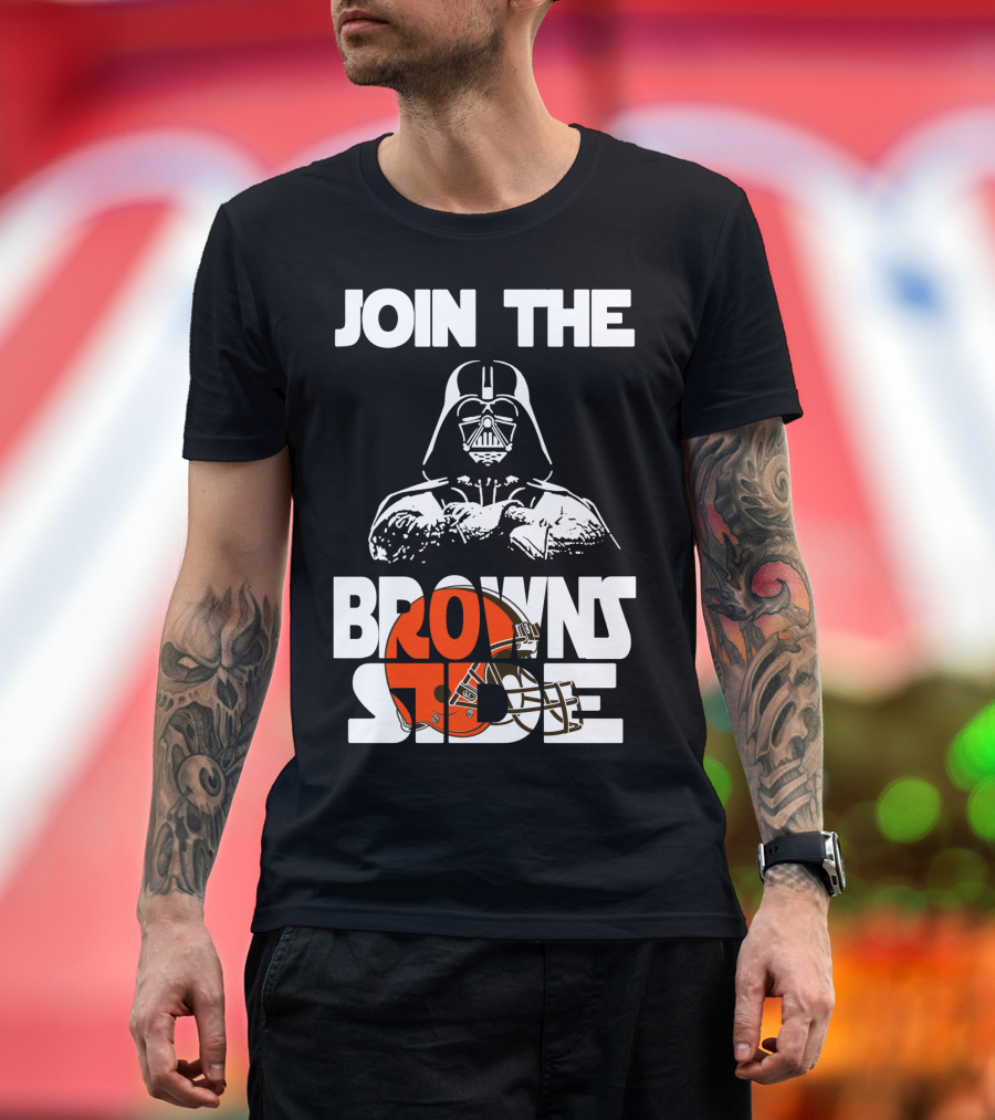 Join The Browns Side Cleveland Browns Darth Vader Helmet T-Shirt