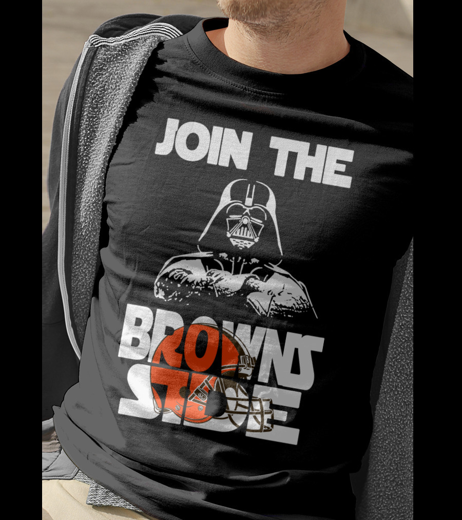 Join The Browns Side Cleveland Browns Darth Vader Helmet T-Shirt