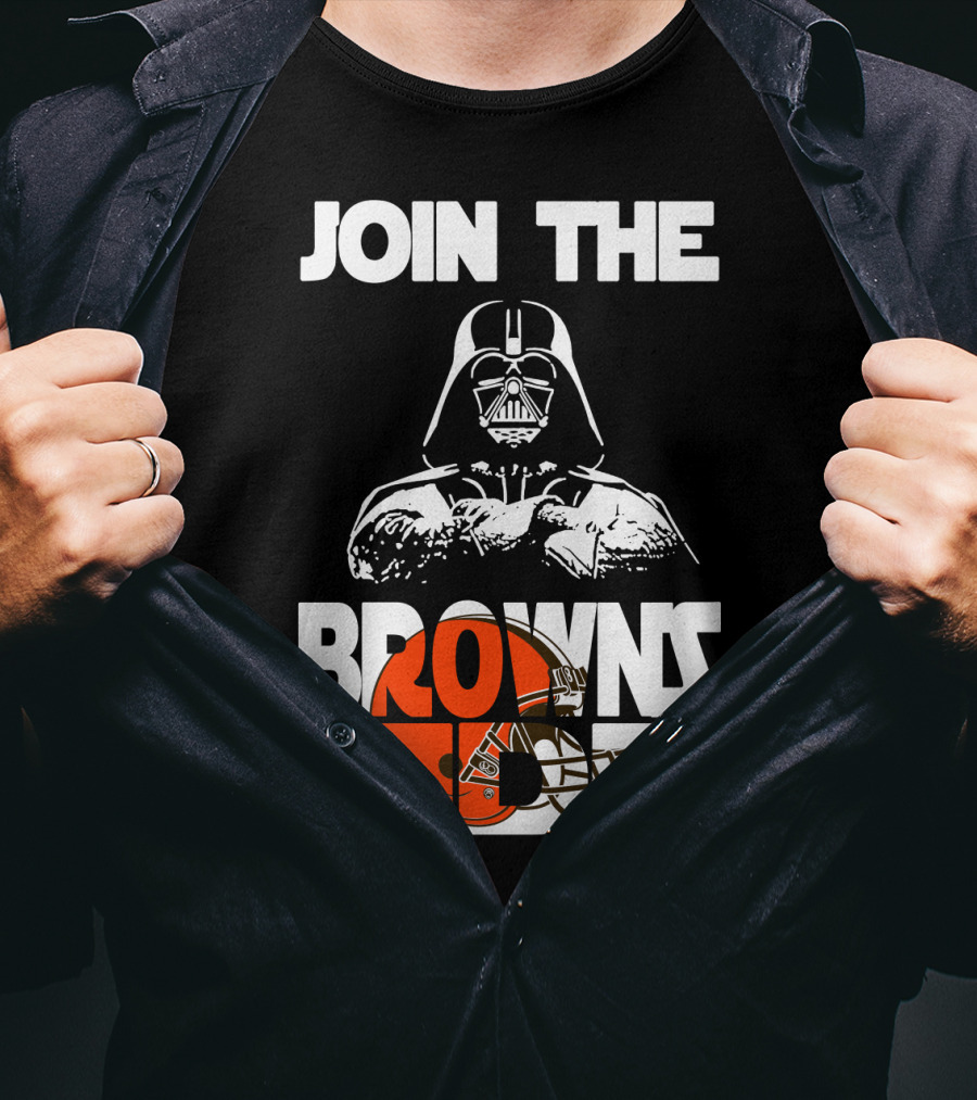 Join The Browns Side Cleveland Browns Darth Vader Helmet T-Shirt