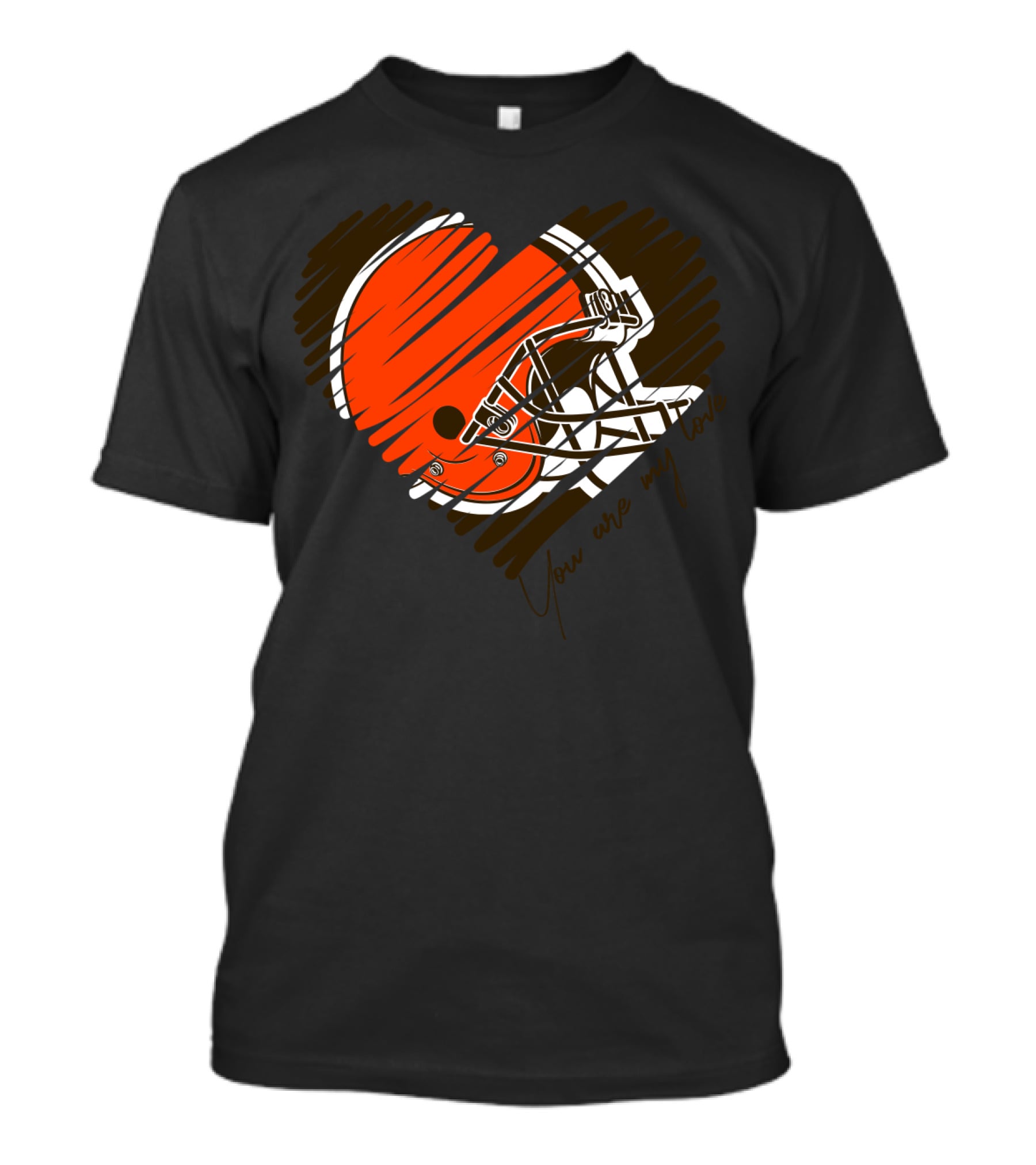 Cleveland Browns You Are My Love Heart Helmet T-Shirt