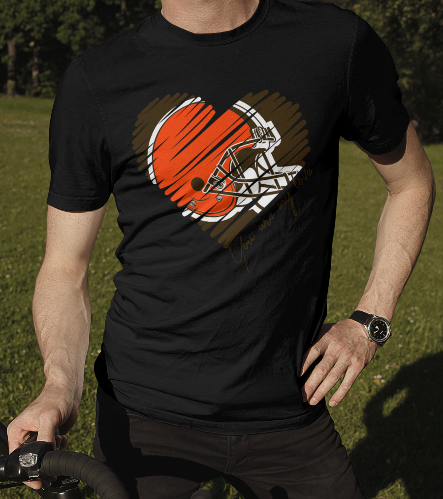 Cleveland Browns You Are My Love Heart Helmet T-Shirt