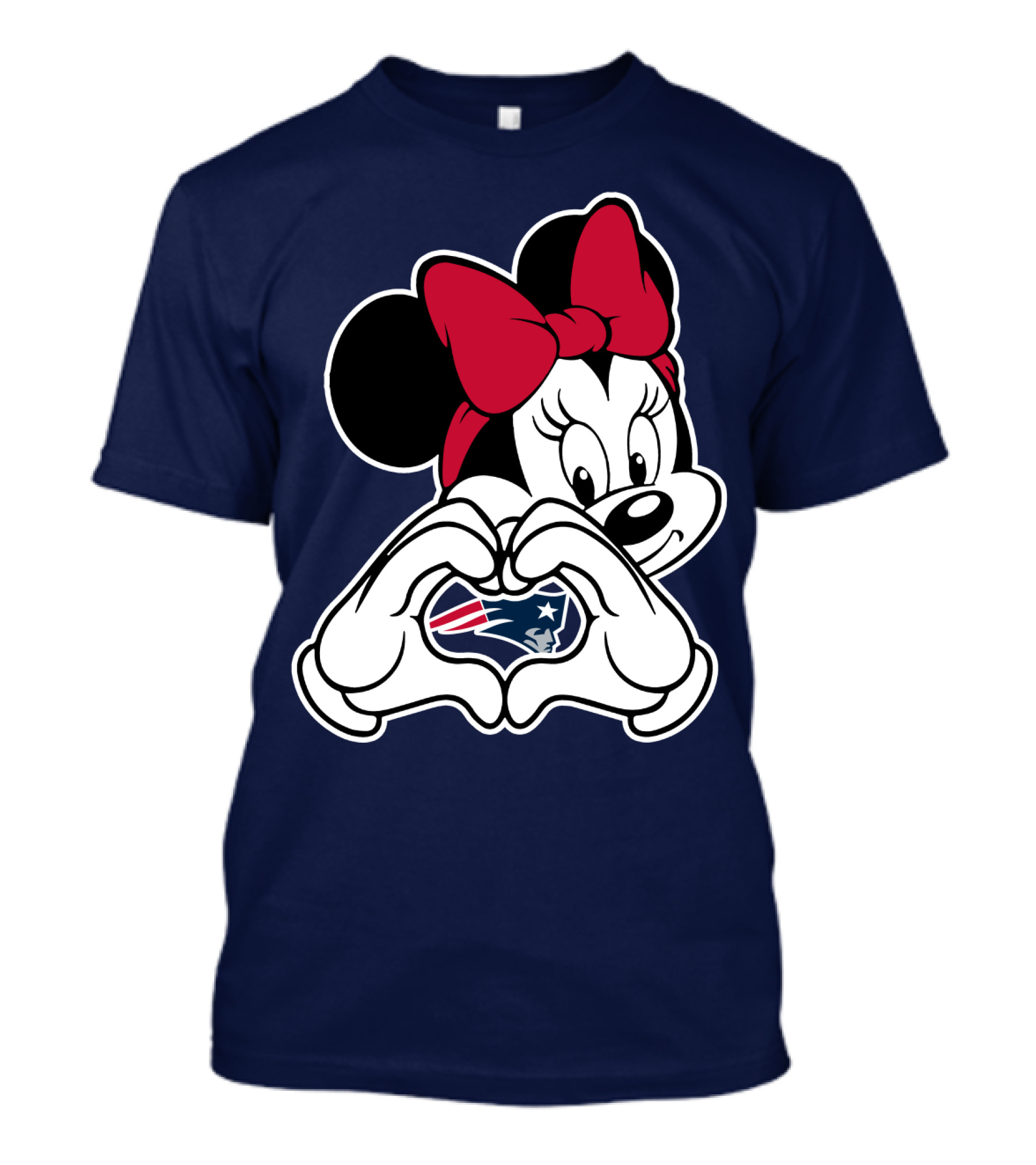 New England Patriots Minnie Mouse Heart Hands T-Shirt