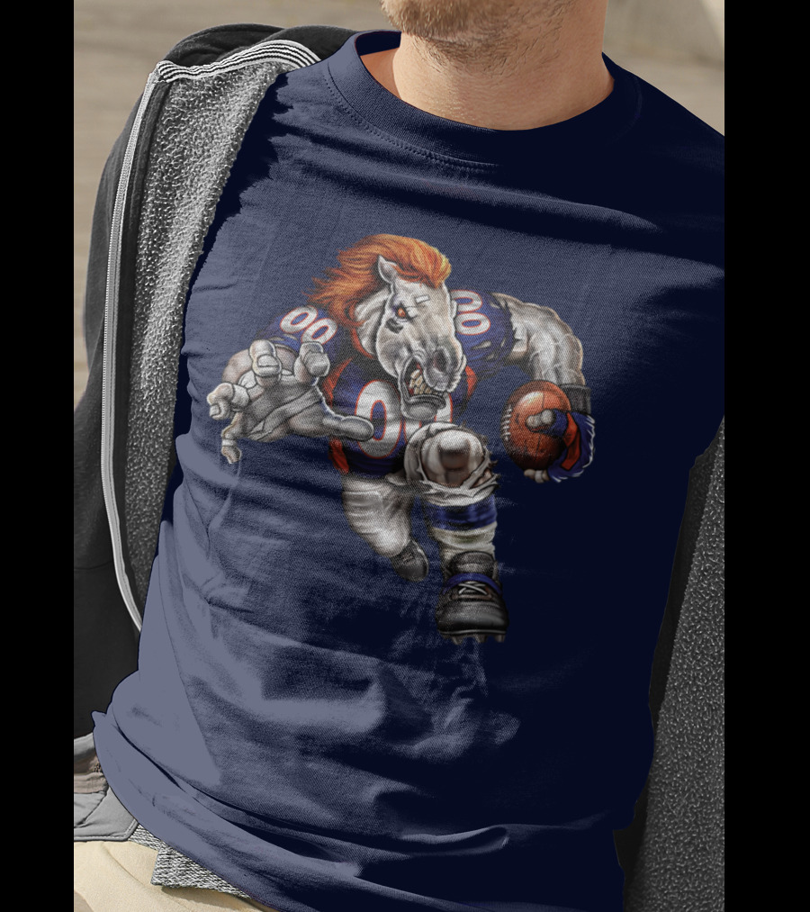 Denver Broncos Football Horse With Jersey And Ball T-Shirt