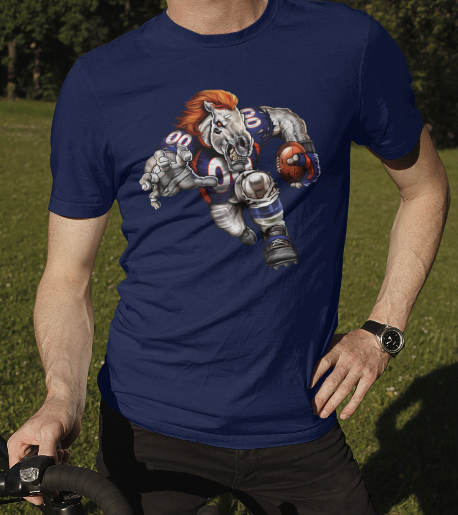 Denver Broncos Football Horse With Jersey And Ball T-Shirt