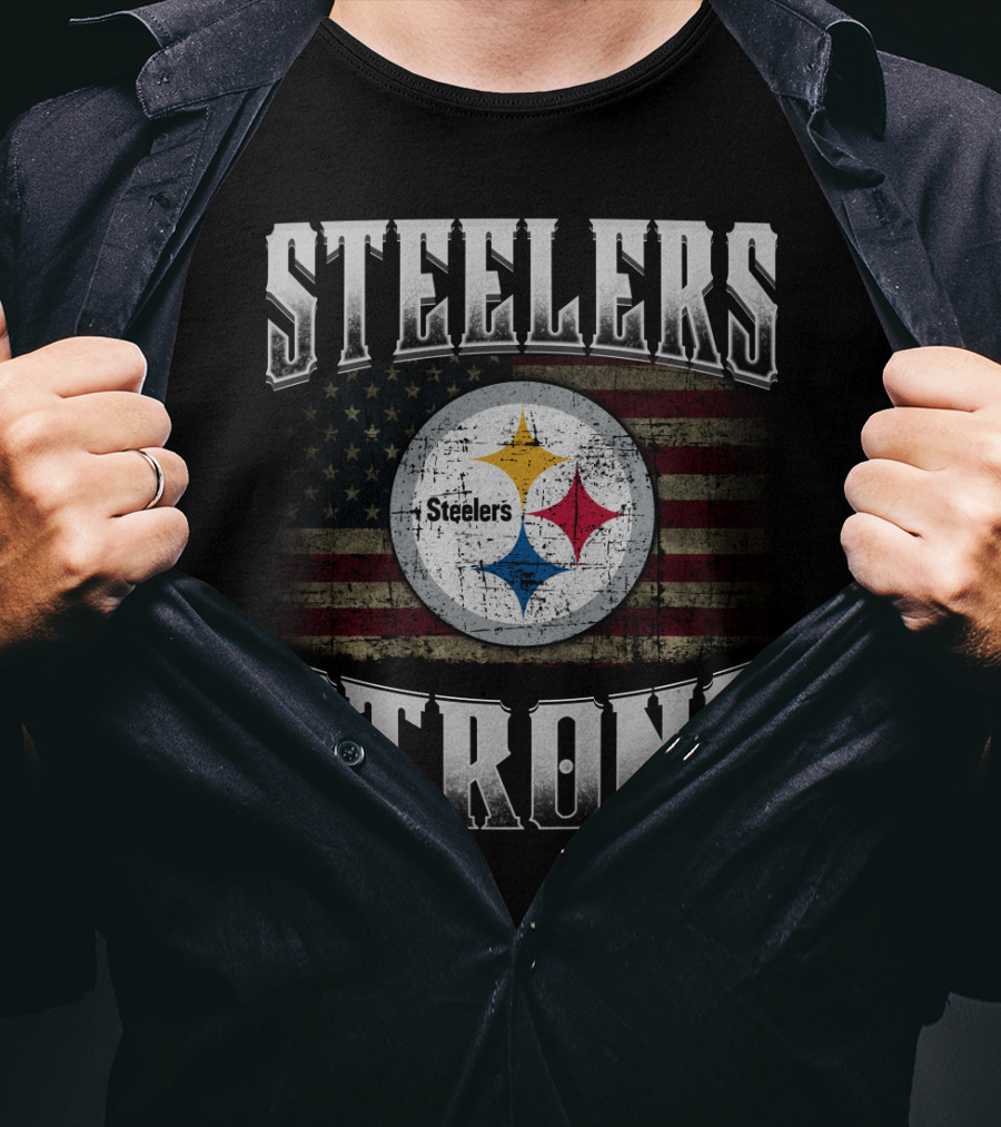 Steelers Strong Pittsburgh Steelers Usa Flag T-Shirt