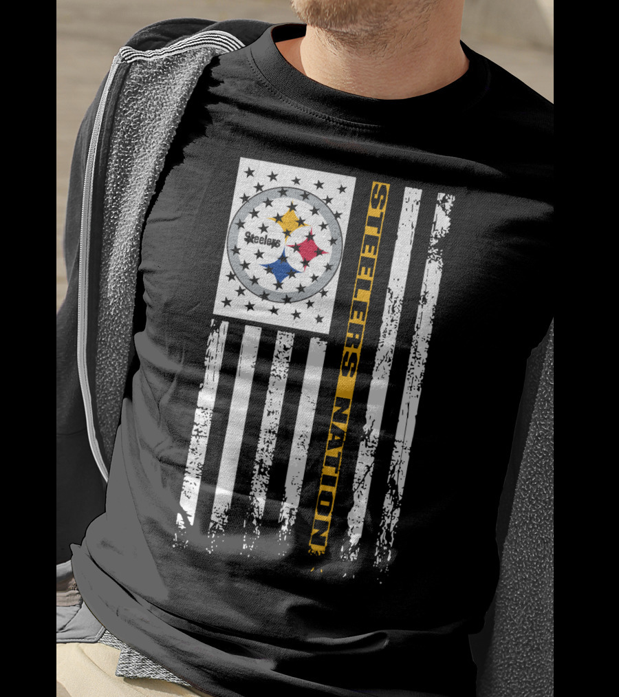 Steelers Nation Pittsburgh Steelers Logo Flag T-Shirt