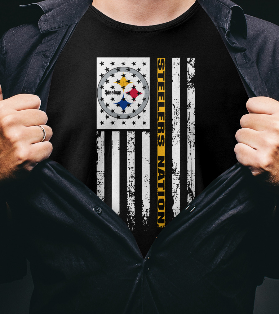 Steelers Nation Pittsburgh Steelers Logo Flag T-Shirt