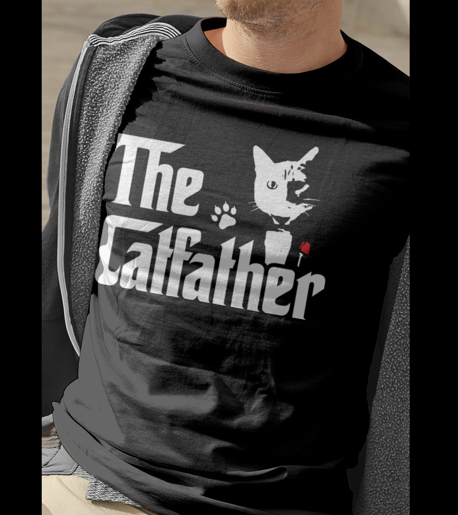 The Catfather Cat Paw Print Rose T-Shirt