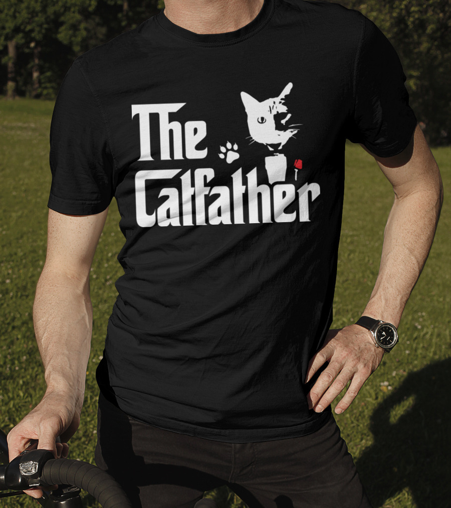 The Catfather Cat Paw Print Rose T-Shirt