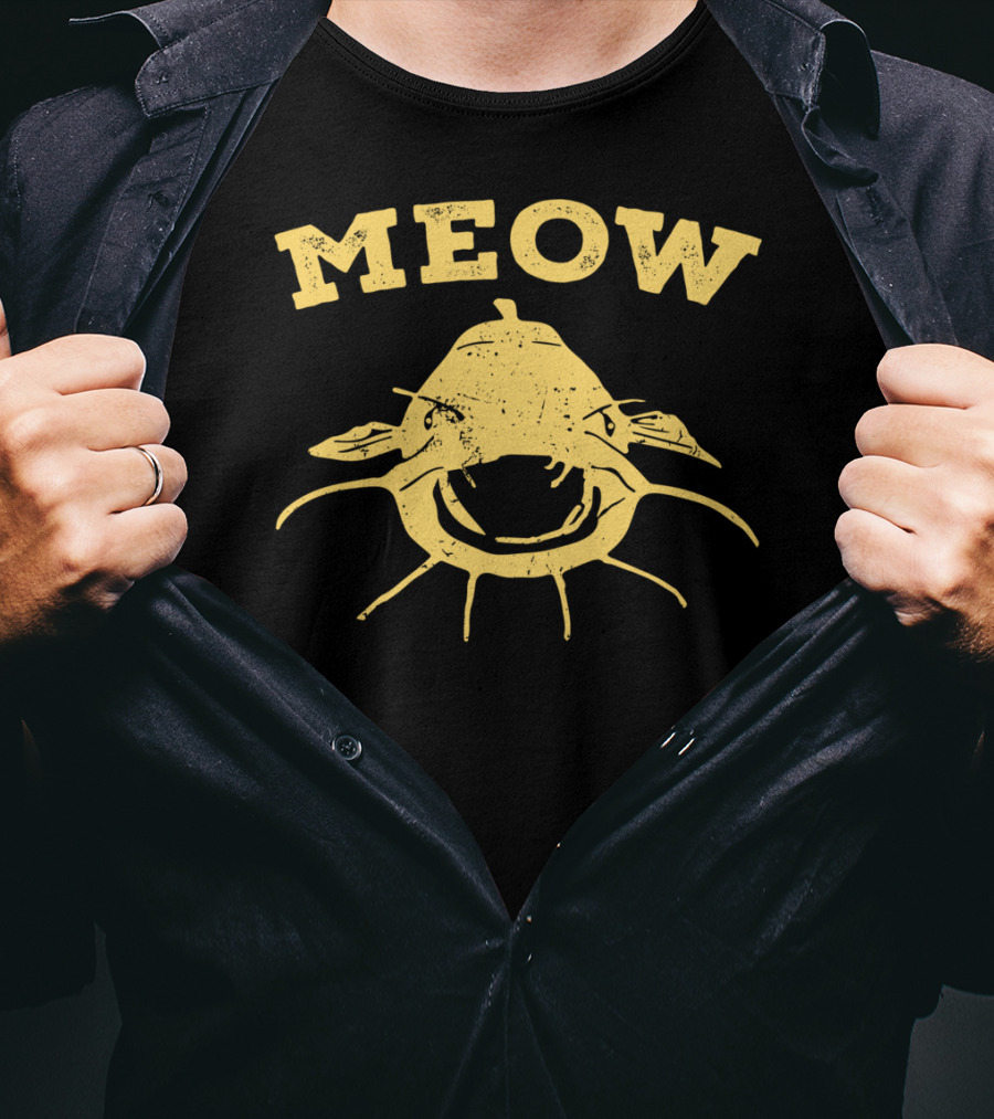 Meow Catfish Fishing Fisherman T-Shirt
